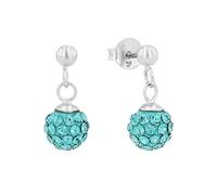 Paar Ohrstecker AMOR "2021269", bunt (silberfarben, blau, blau), Ohrringe, Mädchen, Silber 925 (Sterlingsilber), mit Kristallglas (52217349-0) silberfarben, blau, blau