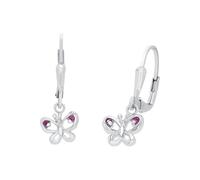 Amor Ohrhänger 925 Sterling Silber Mädchen Kinder Ohrschmuck, mit Zirkonia synth., 2,3 cm, Silber, Schmetterling, Kommt in Schmuck Geschenk Box, 9256983