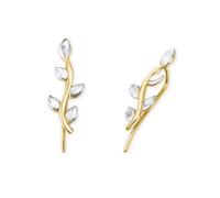 amor - Ohrhänger für Damen, Gold 585 | Blatt Ketten Weiss