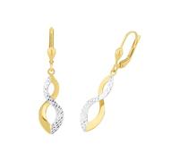 Amor Ohrhänger für Damen, Gold 585, mehrfarbig Bicolor