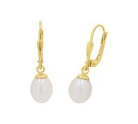 Perlenohrringe AMOR "2013828" Ohrringe Gr. Gelbgold 375, weiß (gelbgoldfarben, weiß) Damen Perlenohrringe mit Süßwasserzuchtperlen (83578429-0)