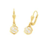 Amor Ohrhänger Damen Ohrschmuck, mit Wachsperle, 2,3 cm, Gold, Kommt in Schmuck Geschenk Box, 2013829