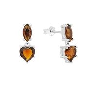 Amor Ohrhänger für Damen, Sterling Silber 925, mit Glas, 15 mm, Herz, silber, Geschenkidee, 2100158