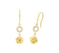 Amor Ohrhänger Damen, Gold, onesize, Rose, 7 mm, Weiß, Silber 925, 14ct gelbvergoldet 2034442