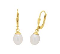 Amor Ohrhänger Damen Ohrschmuck, mit Süßwasserzuchtperle, 2,5 cm, Gold, Kommt in Schmuck Geschenk Box, 2013828