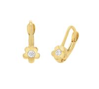 Amor Ohrhänger Mädchen, Gold, onesize, Blume, 5 mm, Zirkonia synth., Weiß, Gold 375/9 ct 2013976