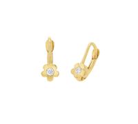 Amor Ohrhänger Mädchen, Gold, onesize, Blume, 5 mm, Zirkonia synth., Weiß, Gold 375/9 ct 2013976