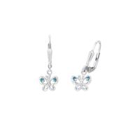 Amor Ohrhänger 925 Sterling Silber Mädchen Kinder Ohrschmuck, mit Zirkonia synth., 2,3 cm, Silber, Schmetterling, Kommt in Schmuck Geschenk Box, 9529636