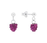 amor - Ohrhänger für Mädchen, 925 Sterling Silber, Kristallglas | Herz Ohrringe Weiss Damen