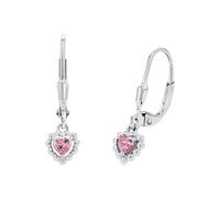 Paar Ohrhänger AMOR "2021295", rosa (silberfarben,rosa, rosa), Ohrringe, Mädchen, Silber 925 (Sterlingsilber), mit Zirkonia (synth.) (58282909-0) silberfarben,rosa, rosa