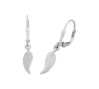 Amor Ohrhänger 925 Sterling Silber Damen Ohrschmuck, 3 cm, Silber, Feder, Kommt in Schmuck Geschenk Box, 9059751