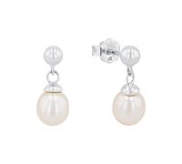 Amor Ohrhänger 925 Sterling Silber Damen Ohrschmuck, mit Süßwasserzuchtperle, 1,5 cm, Silber, Kommt in Schmuck Geschenk Box, 9962945