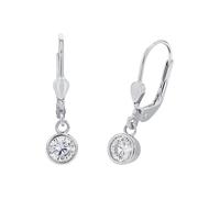 Amor Ohrhänger Damen, Silber, onesize, 7 mm, Weiß, Silber 925, rhodiniert 9060184