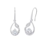 Paar Ohrhaken AMOR "2026273" Ohrringe Gr. Silber 925 (Sterlingsilber), bunt (silberfarben, weiß, kristallweiß) Damen (48041842-0) silberfarben, weiß, kristallweiß