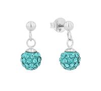 Paar Ohrstecker AMOR "2021269", bunt (silberfarben, blau, blau), Ohrringe, Mädchen, Silber 925 (Sterlingsilber), mit Kristallglas (52217349-0) silberfarben, blau, blau