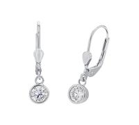 Amor Ohrhänger Damen, Silber, onesize, 7 mm, Weiß, Silber 925, rhodiniert 9060184