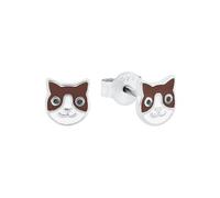 Amor Ohrstecker 925 Sterling Silber, 375 Gold Mädchen Kinder Ohrschmuck, Tiermotiv, Silber, Gold, Perle, Zirkonia, Kommt in Schmuck Geschenk Box