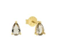 Amor Ohrstecker 925 Sterling Silber Damen Ohrschmuck, mit Glas, 0,6 cm, Grau, Kommt in Schmuck Geschenk Box, 2039271
