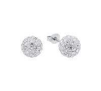 Amor Ohrstecker 925 Sterling Silber Damen Ohrschmuck, mit Kristallglas, 0,8 cm, Weiß, Kommt in Schmuck Geschenk Box, 2016405
