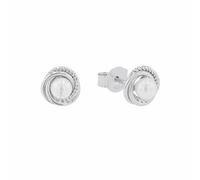 Amor Ohrstecker 925 Sterling Silber Damen Ohrschmuck, mit Muschelkernperle, 0,8 cm, Weiß, Kommt in Schmuck Geschenk Box, 2038058