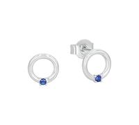 Paar Ohrstecker AMOR "Kreis", bunt (silberfarben, blau, blau), Ohrringe, Damen, 7mm, Silber 925 (Sterlingsilber), mit Zirkonia (synth.) (45706449-0) silberfarben, blau, blau