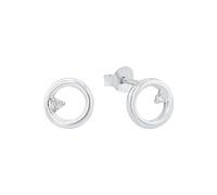 Amor Ohrstecker Damen, Silber, onesize, 8 mm, Zirkonia synth., Weiß, Silber 925, rhodiniert 2026260