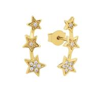 Amor Ohrstecker 925 Sterling Silber Damen Ohrschmuck, mit Zirkonia synth., 1,5 cm, Gold, Stern, Kommt in Schmuck Geschenk Box, 2022094