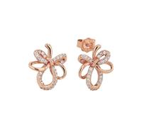 Amor Ohrstecker Damen, Roségold, onesize, Blatt, 11 mm, Zirkonia synth., Weiß, Silber 925, rosévergoldet 2023924