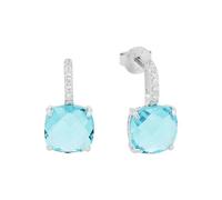 Paar Ohrstecker AMOR "Blauer Solitär, 9220175" Ohrringe Gr. Silber 925 (Sterlingsilber), blau (silberfarben, blau, kristallweiß, kristallweiß) Damen Ohrstecker mit Zirkonia (synth.) (17099555-0)