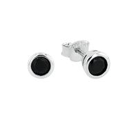 Amor Ohrstecker Damen, Schwarz, onesize, 5 mm, Zirkonia synth., Schwarz, Silber 925, rhodiniert 9131730