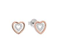 amor - Ohrstecker für Damen, 925 Sterling Silber, Zirkonia synth. | Herz Ohrringe