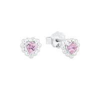 Amor Ohrstecker Mädchen, Rosa, onesize, Herz, 6 mm, Zirkonia synth., Rosa, Silber 925, rhodiniert 2021294