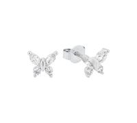 Amor Ohrstecker 925 Sterling Silber Mädchen Kinder Ohrschmuck, mit Zirkonia synth, 1,1 cm, Silber, Schmetterling, Kommt in Schmuck Geschenk Box, 2023015