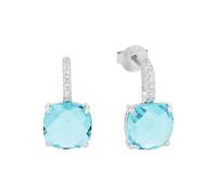Paar Ohrstecker AMOR "Blauer Solitär, 9220175" Ohrringe Gr. Silber 925 (Sterlingsilber), blau (silberfarben, blau, kristallweiß, kristallweiß) Damen Ohrstecker mit Zirkonia (synth.) (17099555-0)