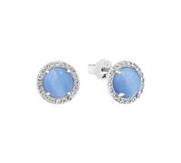 amor Ohrstecker für Damen, 925 Sterling Silber, Zirkonia synth., Glas, blau Blau