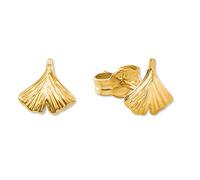 Amor Ohrstecker Damen Ohrschmuck, 0,6 cm, Gold, Ginkgoblatt, Kommt in Schmuck Geschenk Box, 2013481