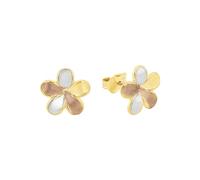 Amor Ohrstecker Blüten 2013382 – Tricolor Gelbgold/Weißgold/Roségold 375 Damen