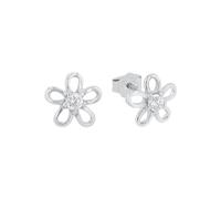 Amor Ohrstecker Damen, Silber, onesize, Blume, 9 mm, Weiß, Silber 925, rhodiniert 2016912