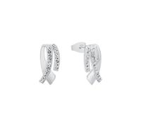 Amor Ohrstecker Damen, Silber, onesize, 10 mm, Kristallglas, Weiß, Edelstahl 2022529