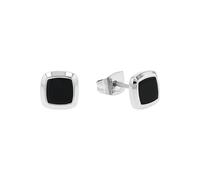 Amor Ohrstecker Edelstahl Herren Ohrschmuck, mit Achat, 0,7 cm, Schwarz, Kommt in Schmuck Geschenk Box, 2040343