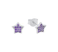 Amor Ohrstecker Mädchen, Lila, onesize, Stern, 6 mm, Zirkonia synth., Lila, Silber 925, rhodiniert 2036529