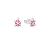 Amor Ohrstecker 925 Sterling Silber Mädchen Kinder Ohrschmuck, 0,8 cm, Pink, Schildkröte, Kommt in Schmuck Geschenk Box, 2021341