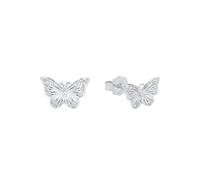Amor Ohrstecker Damen, Silber, onesize, Schmetterling, 8 mm, Zirkonia, Weiß, Silber 925, rhodiniert, Echtschmuck 2031780