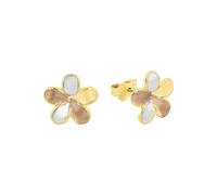 Amor Ohrstecker Blüten 2013382 – Tricolor Gelbgold/Weißgold/Roségold 375 Damen