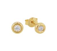 Amor Ohrstecker Damen, Gold, onesize, 4 mm, Zirkonia synth., Weiß, Gold 375/9 ct 2013893