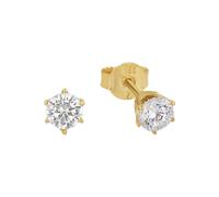 Amor Ohrstecker Damen, Gold, onesize, 4 mm, Zirkonia synth., Weiß, Gold 375/9 ct 2013782