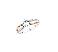 Amor Ring 925 Sterling Silber Zirkonia synth. Bicolor Damen Größe 56 Geschenkbox