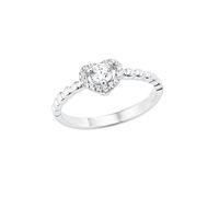Amor Ring 925 Sterling Silber Damen Ringe, mit Zirkonia synth., Silber, Herz, Kommt in Schmuck Geschenk Box,