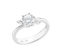Fingerring AMOR "Shining Classic" Fingerringe Gr. 56, mit Zirkonia, Silber 925 (Sterlingsilber), 3,1 mm, bunt (silberfarben, weiß, weiß) Damen Fingerringe mit Zirkonia (29857506-56)
