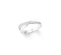 Amor Ring Damen, Silber, 58|18,5, 6 mm, Zirkonia, Weiß, 2,3 mm, Silber 925, rhodiniert 2024069